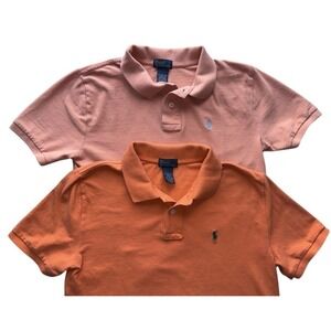 Polo Ralph Lauren Polo Shirts Boys XL 18-20 Orange Peach 2 Pack Bundle Cotton